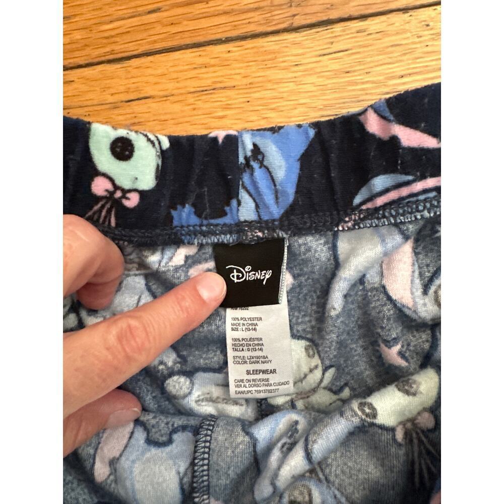 Disney Stitch Pajama Pants Women’s Size L Blue Sleep Lounge Pants Drawstring - Picture 2 of 2